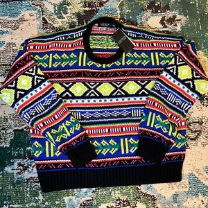 Ralph Lauren Nordic Neon Girls Sweater NWT XL